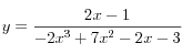 y=\frac{2x-1}{-2x^3+7x^2-2x-3}