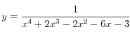 y=\frac{1}{x^4+2x^3-2x^2-6x-3}